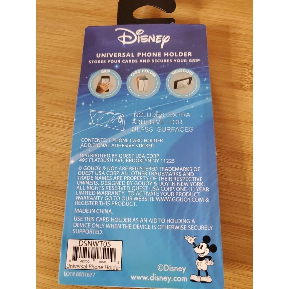 Mickey Mouse Disney - Cell Phone Card Grip Holder & Kickstand